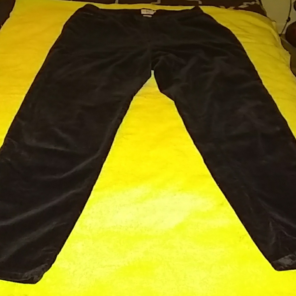 A velvet fabric pair of jeans
